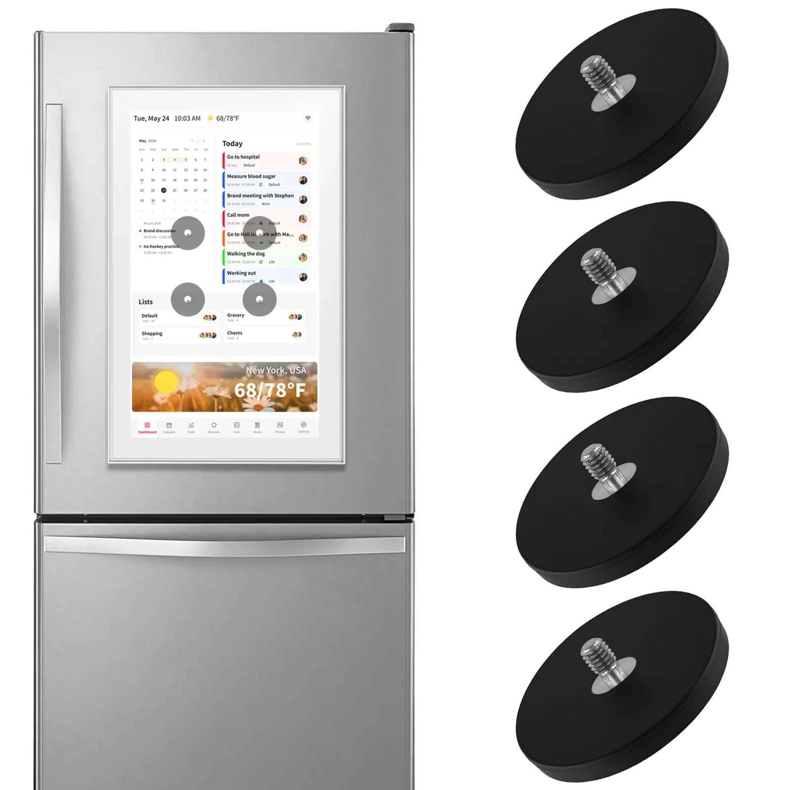 Magnetic fridge mount for the smart calendar
